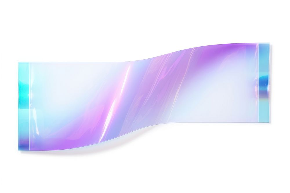 Transparent hologram plastic paper backgrounds purple white background.