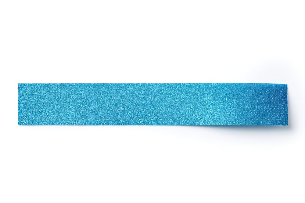 Blue glitter paper adhesive strip white background accessories rectangle.