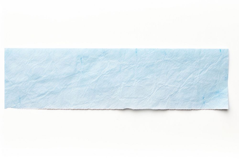 Blue pattern adhesive strip white paper white background.