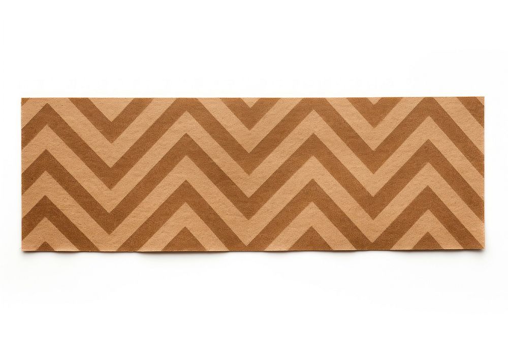 Brown chevron pattern adhesive strip white background rectangle flooring.