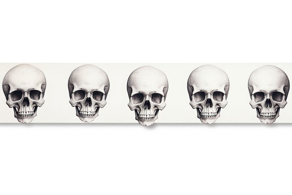Cute skulls paper adhesive strip white background accessories accessory.