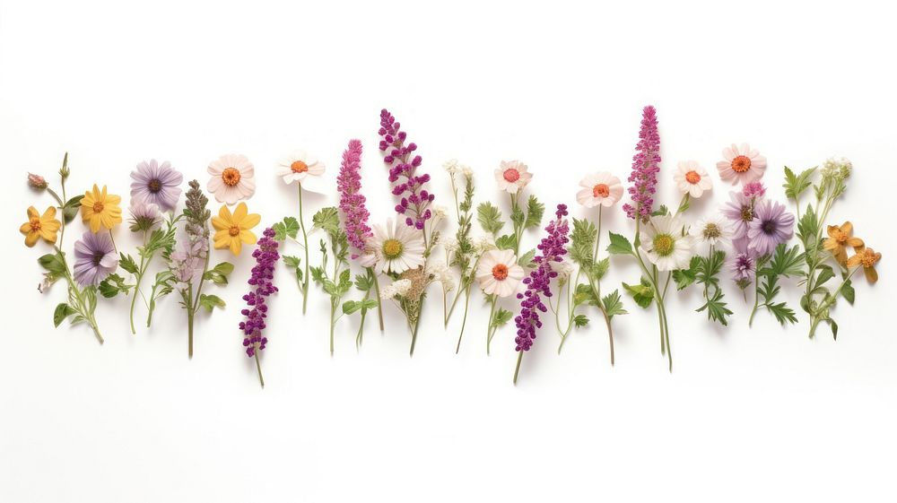 Flowers pattern paper adhesive strip lavender purple plant.