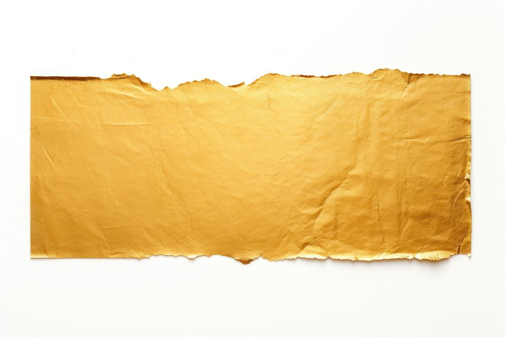 Gold paper adhesive strip backgrounds rough white background.