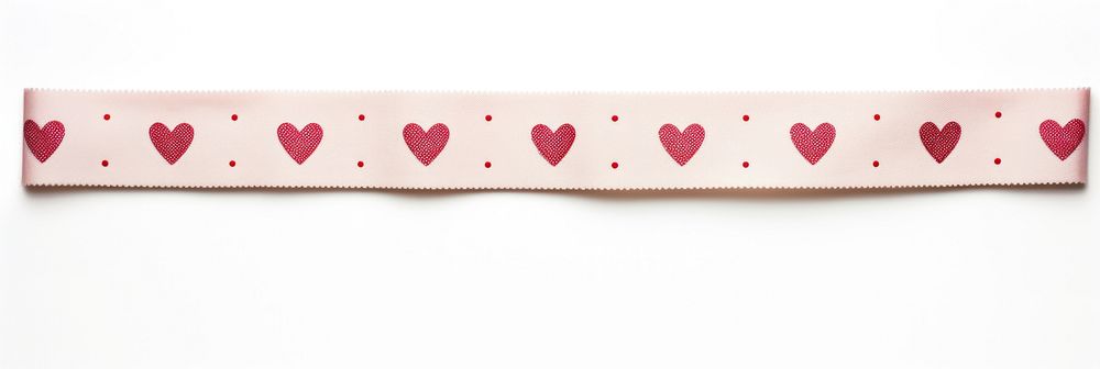 Horizontal heart pattern paper strip tape white background accessories moustache.