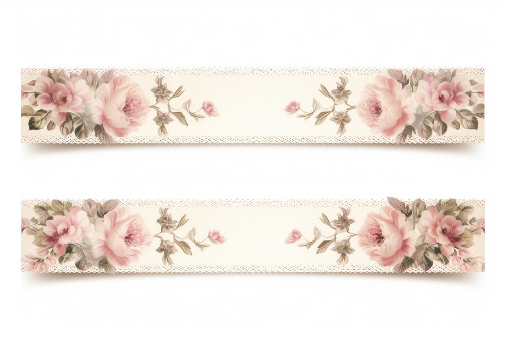 Old flower pattern adhesive strip white background accessories porcelain.