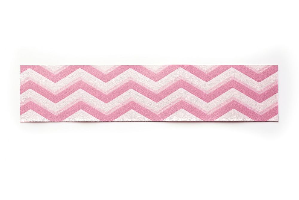Pink chevron pattern adhesive strip white background rectangle magenta.