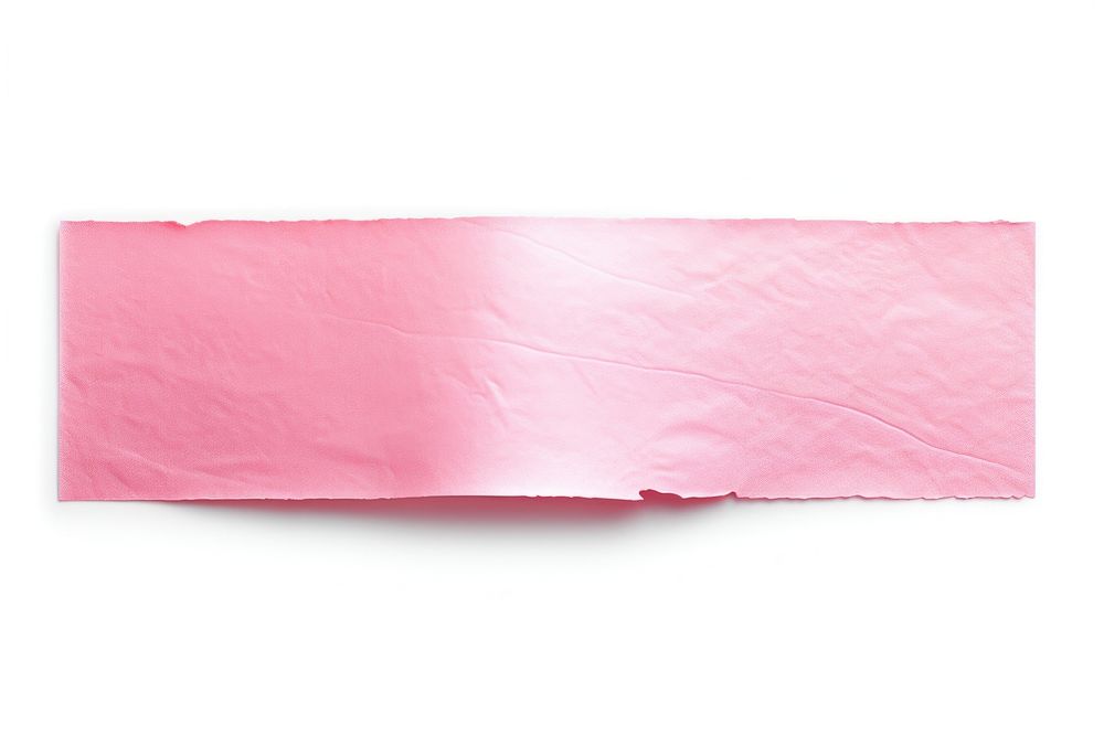 Pink foil texture adhesive strip paper white background blackboard.