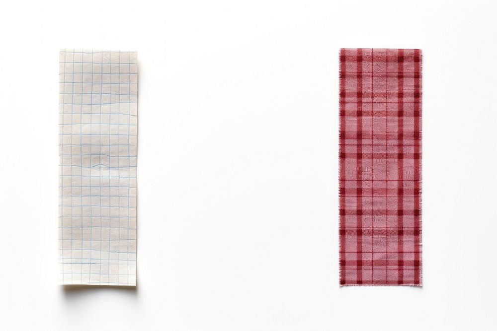 Plaid line paper adhesive strip white background textile pattern.