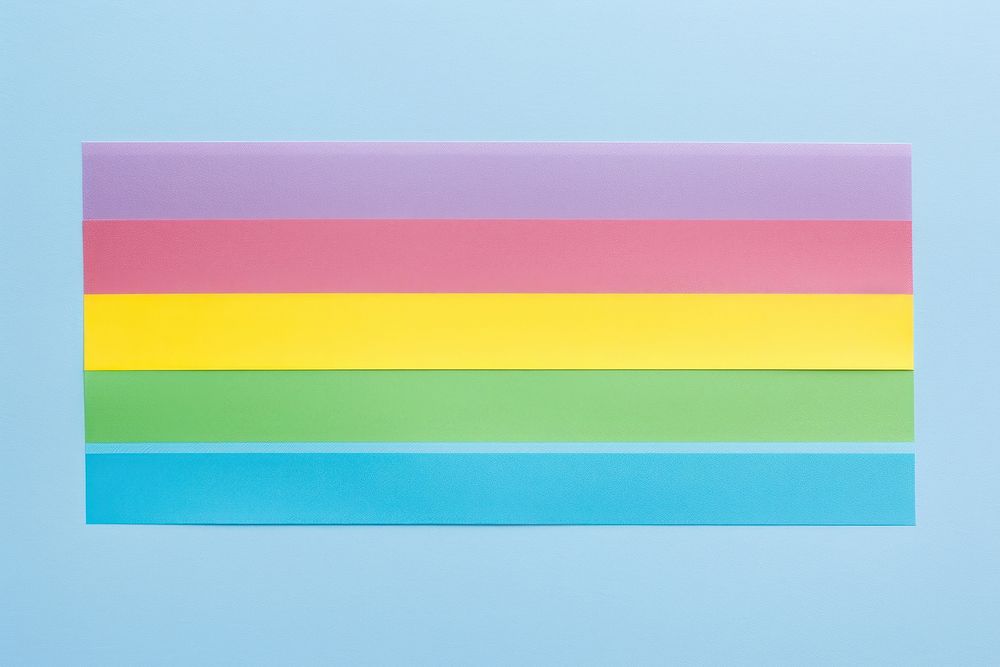 Rainbow stripe pattern adhesive strip rectangle yellow purple.
