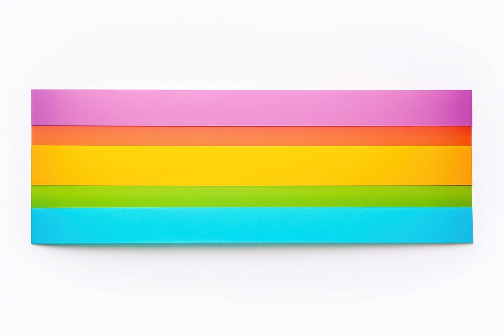 Rainbow paper adhesive strip art white background creativity.