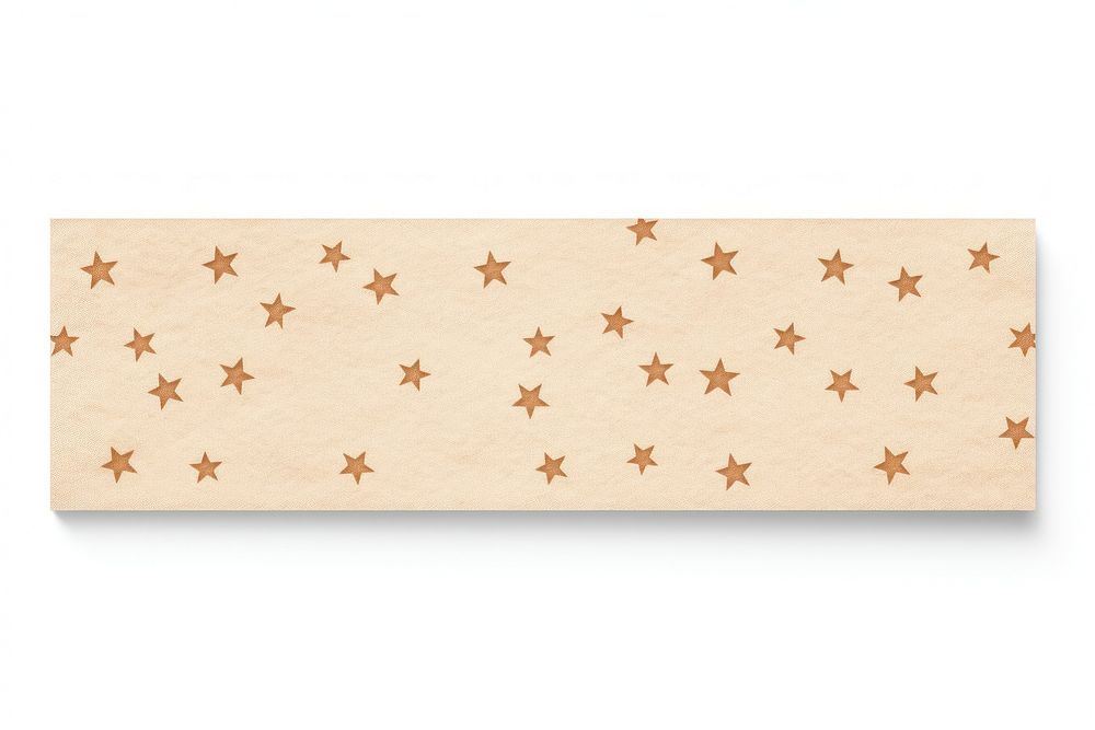 Star pattern paper adhesive strip rectangle white background person.