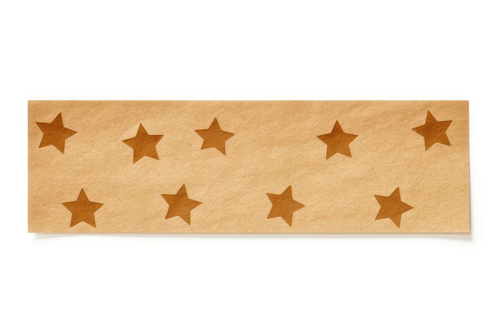 Star pattern paper adhesive strip rectangle white background symbol.