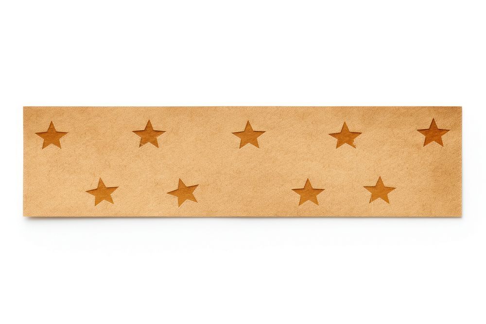 Star pattern paper adhesive strip rectangle symbol white background.