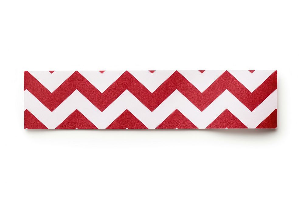 Red chevron pattern adhesive strip white background confectionery accessories.