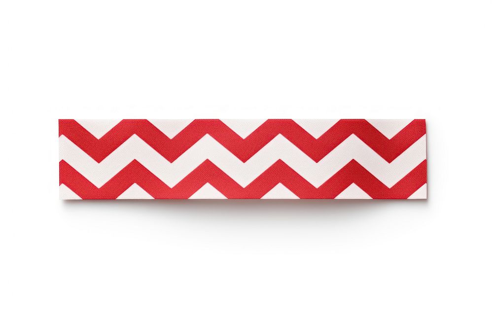 Red chevron pattern adhesive strip white background confectionery accessories.