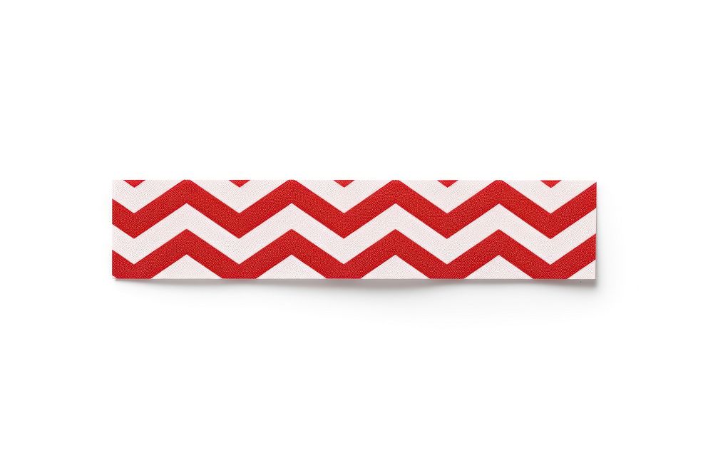 Red chevron pattern adhesive strip white background accessories rectangle.
