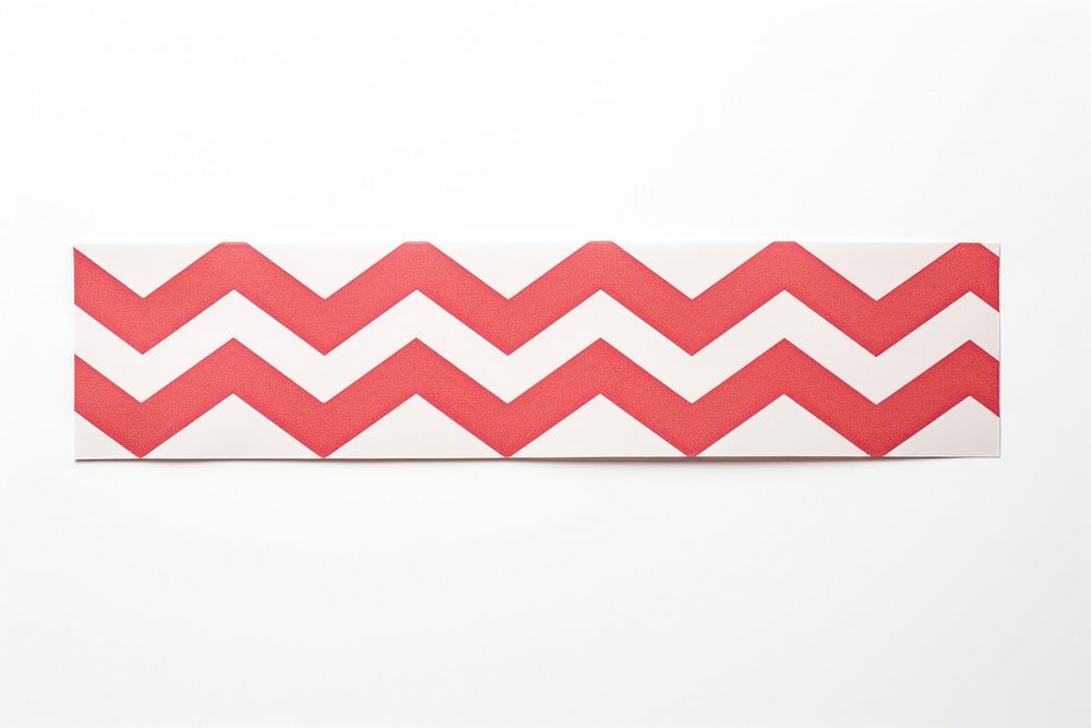 Red chevron pattern adhesive strip white background creativity rectangle.