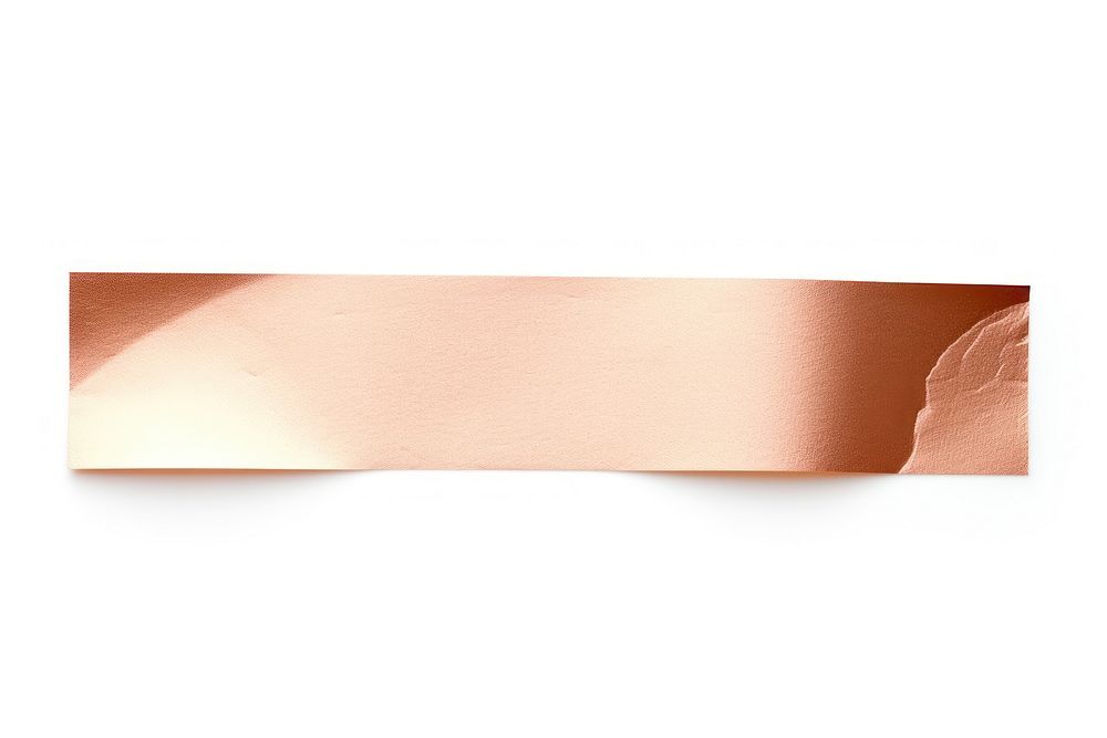Rose gold paper adhesive strip white background rectangle weaponry.