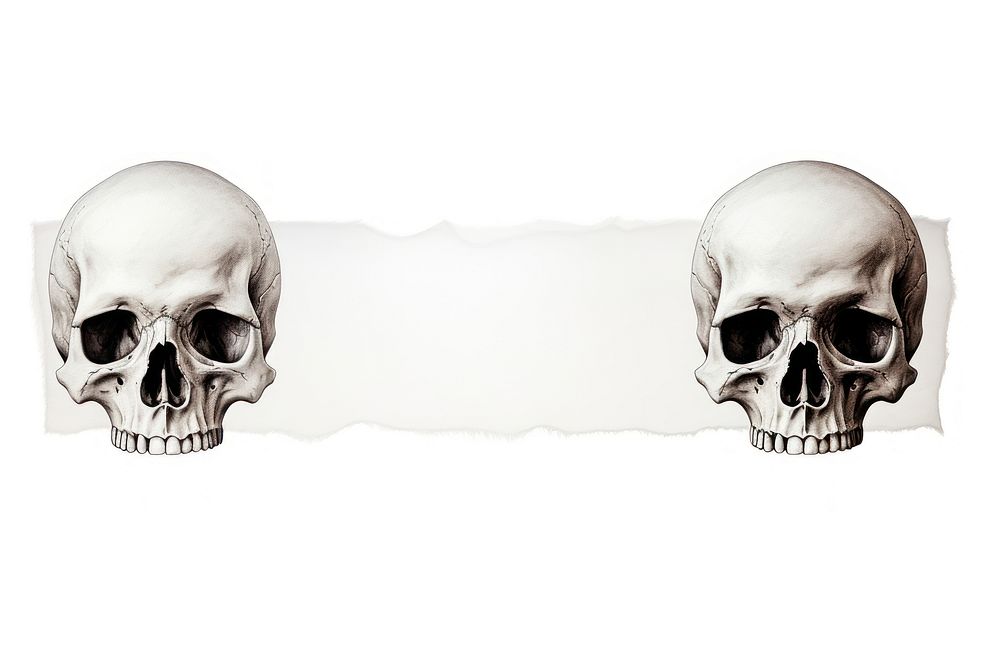Skull paper adhesive strip white white background accessories.