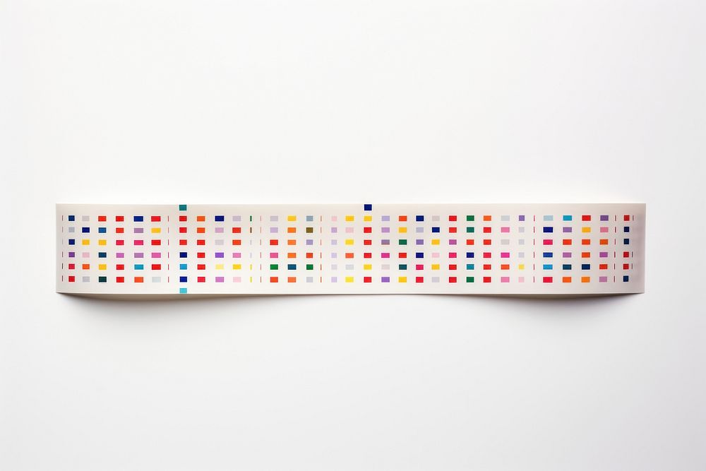 Memphis pattern adhesive strip white background rectangle spotted.