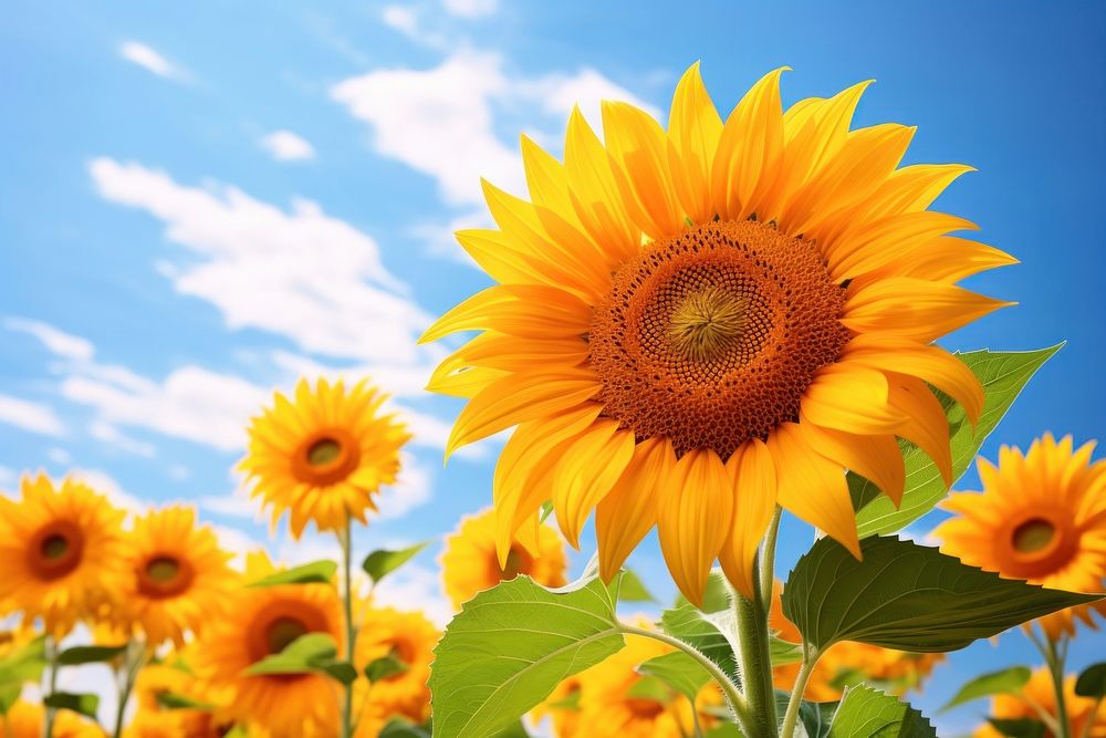 Sunflower sky backgrounds outdoors.