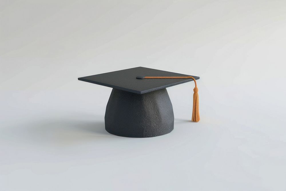 Graduation cap furniture table intelligence.