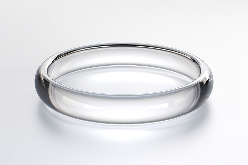 Transparent glass ring platinum jewelry silver.