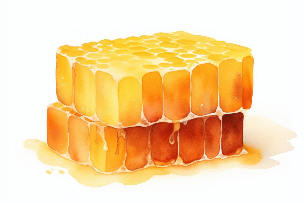 Honeycomb Block honeycomb food white background.