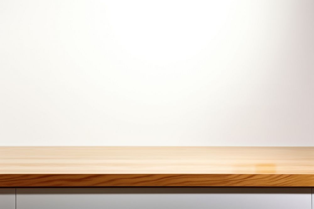 Wooden countertop with empty furniture table simplicity.