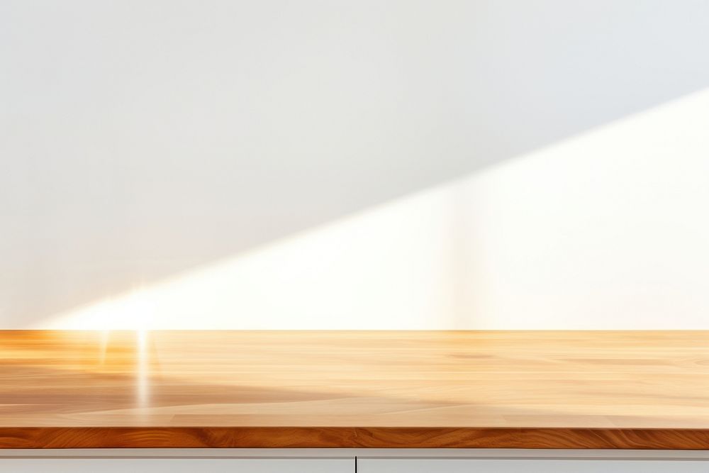 Wooden countertop with empty furniture hardwood flooring.
