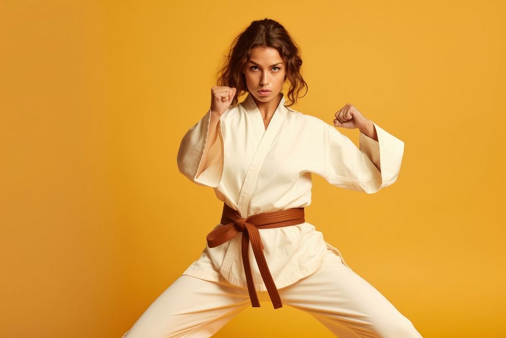 Karate sports adult woman.