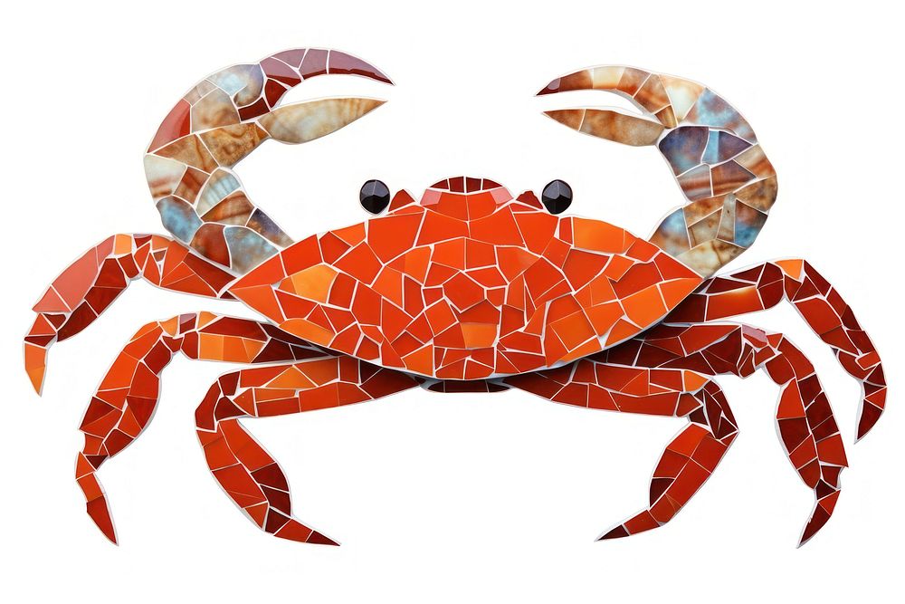 Mosaic tiles of crab seafood animal nature.
