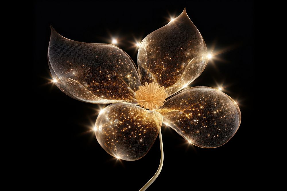 Flower shaped sparkle light nature night plant.