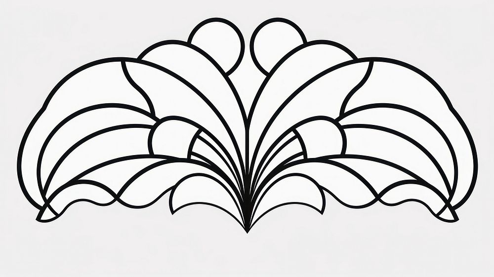 Flower divider ornament pattern drawing sketch.