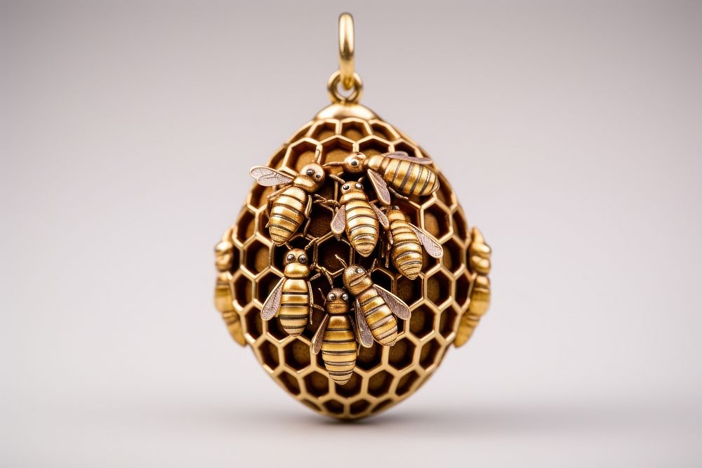 Bee hive charm pendant animal insect.