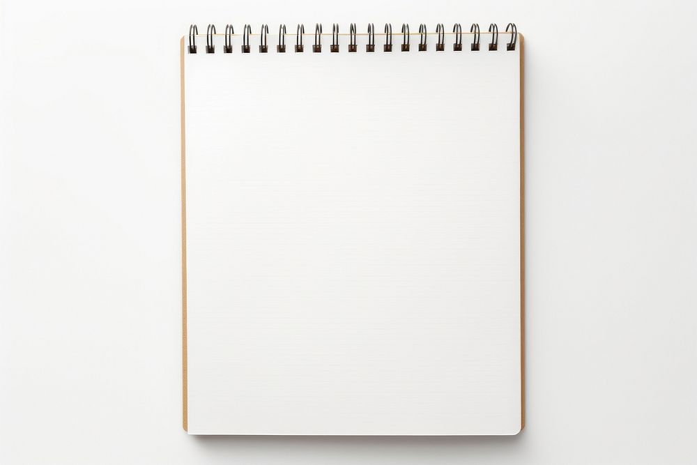 Blank notebook paper white page simplicity.