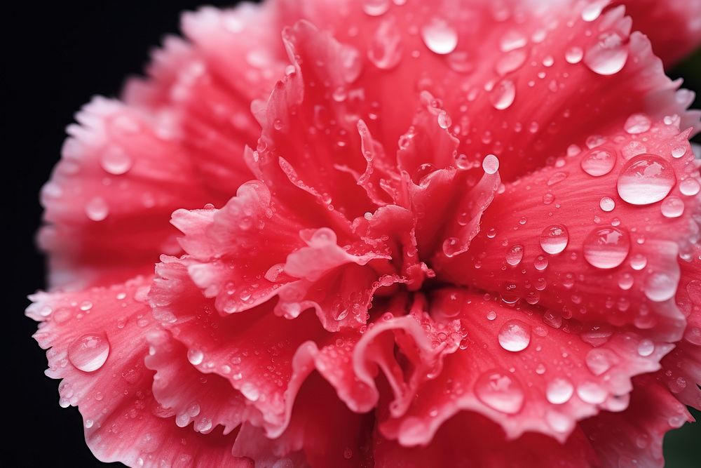 Water droplet on carnation backgrounds blossom flower.