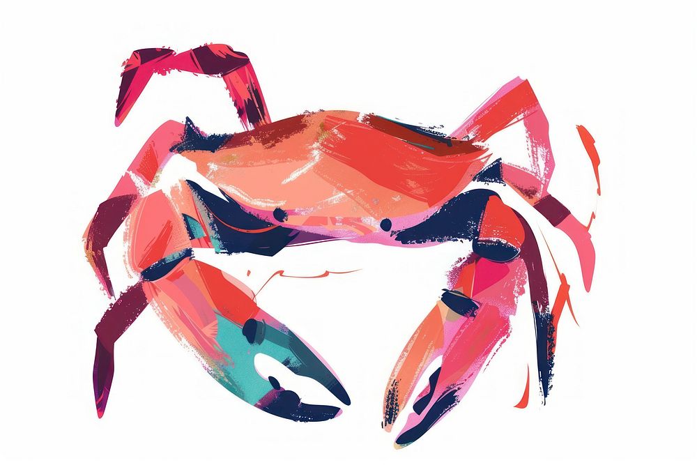 Crab seafood animal white background.