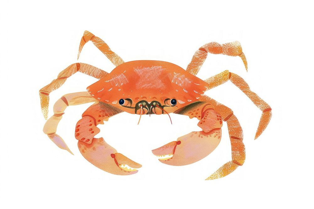 Crab seafood animal white background.