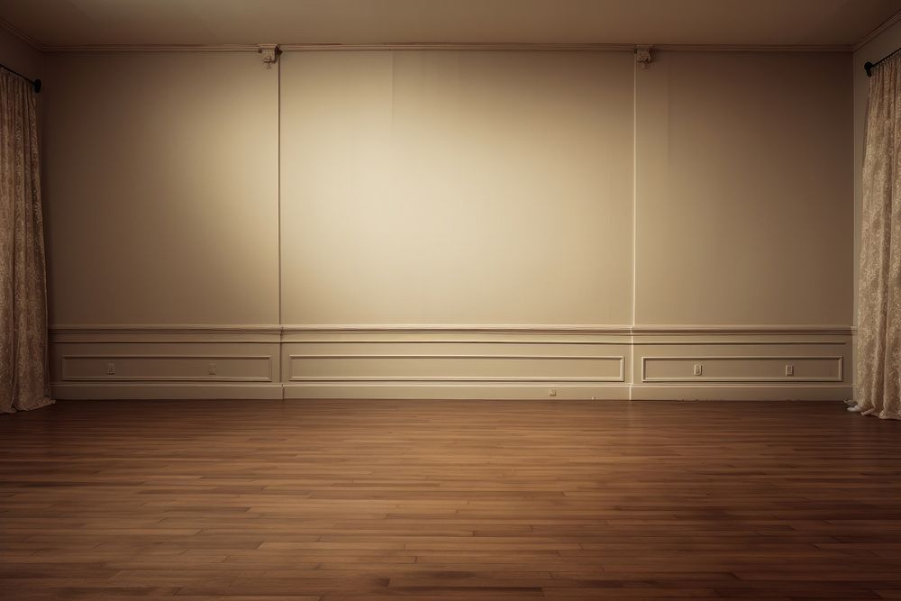 Empty empty room stage flooring hardwood architecture.
