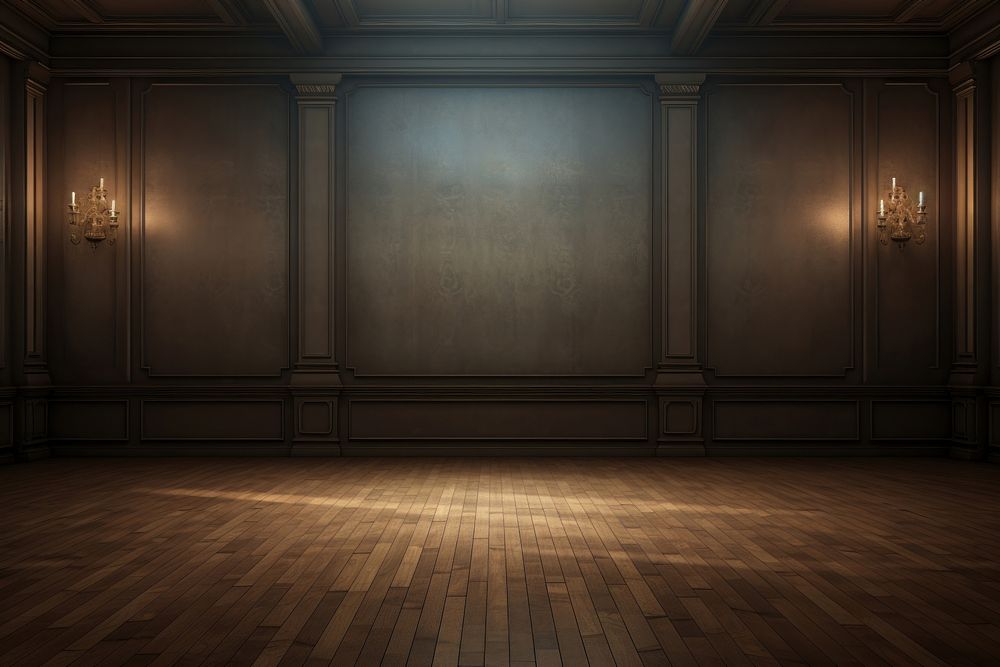 Empty empty room stage flooring lighting architecture.
