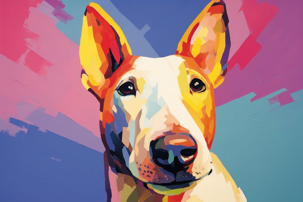 Bull Terrier painting terrier mammal.