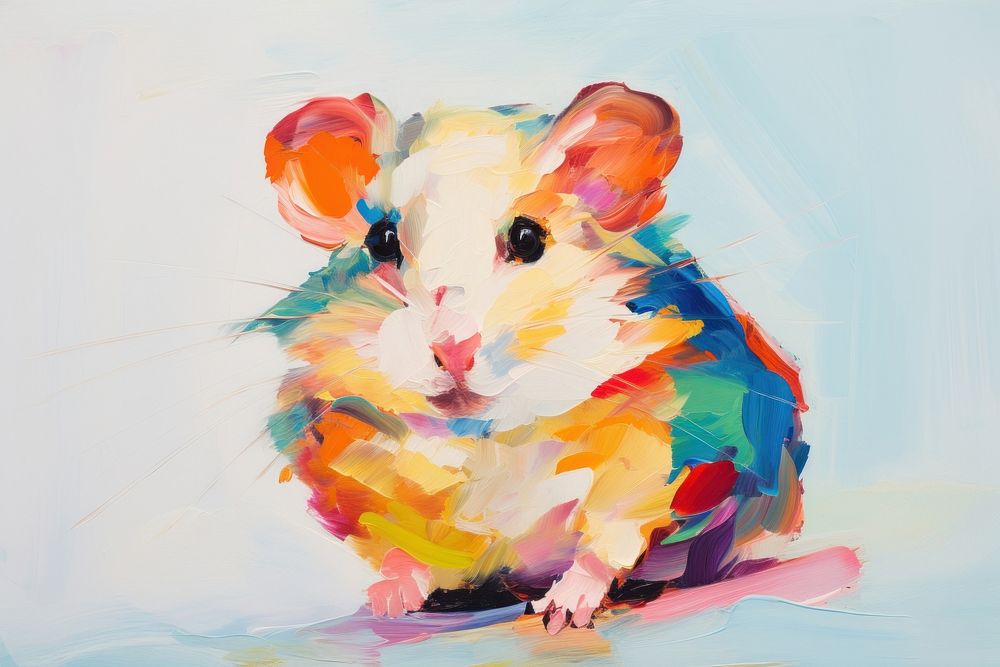 Hamster painting animal mammal.
