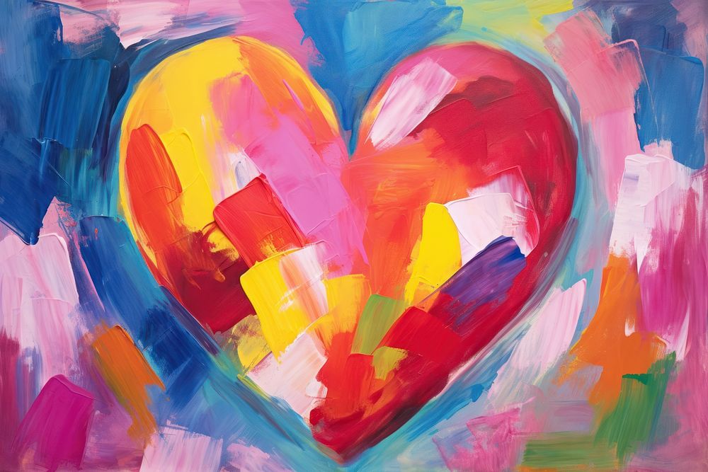 One heart painting backgrounds creativity.
