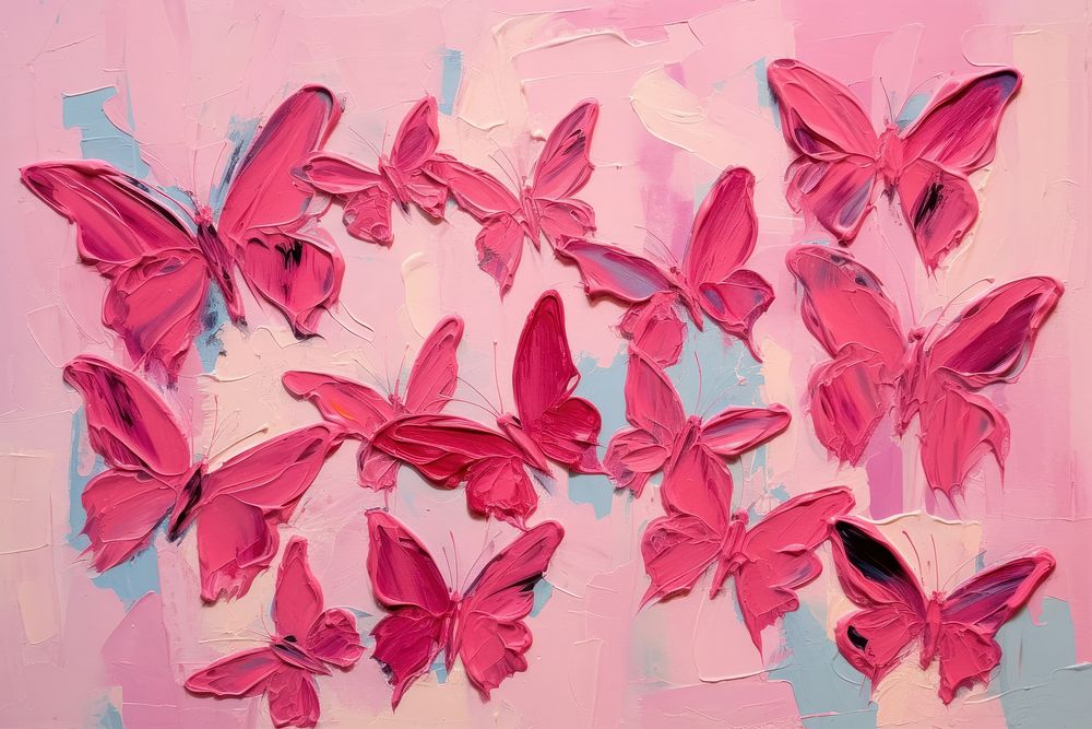 Pink butterflies painting backgrounds petal.