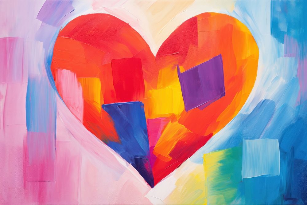 One heart painting backgrounds creativity.