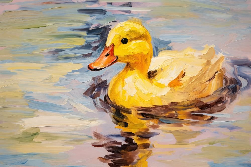 Painting duck animal yellow.