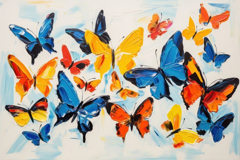 Butterflies painting animal art.