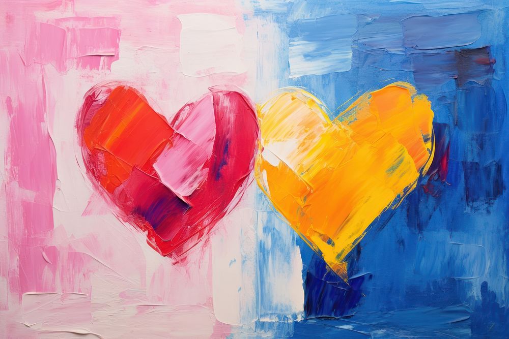 Two heart backgrounds painting creativity.