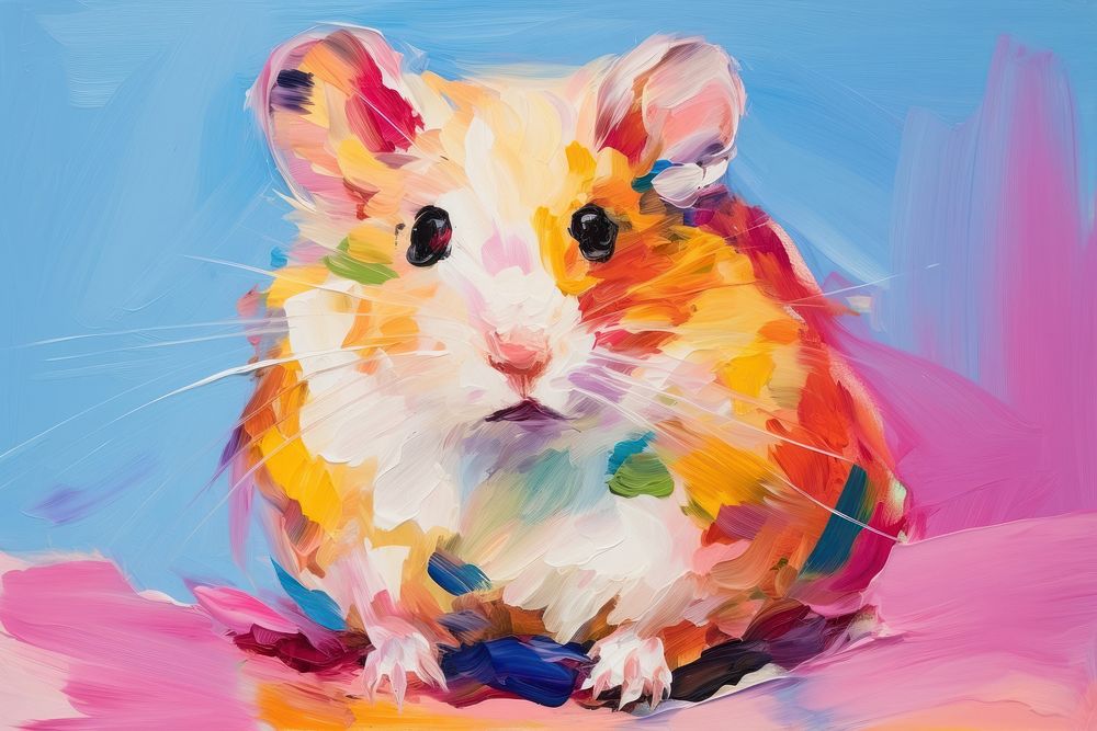Hamster painting rodent animal.